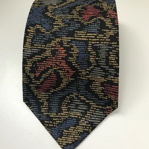 Mulberry abstract silk tie - made by hand